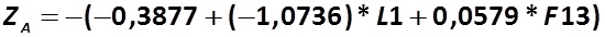 The indicator ω is calculated by the formula  [Edward Altman]