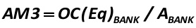 AM3  the ratio of equitys value of credit institutions (OC(Eq)BANK) to the total value of assets (ABANK) [Alexander Shemetev]