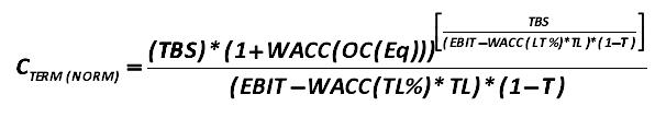 II)  Lets  go  back  to  our  development  scenarios  in  the  market  and  their  evaluation. The second component of the pessimistic-scenario-of-events-formula  we are considering  is the a normal scenario of events development, payback  period for which is (Cterm(norm)): NORM  [Alexander Shemetev]