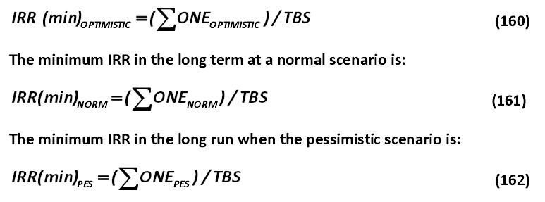 Internal  rate  of  return  on  the  company  as  a  whole  in  this  case  would  be  calculated by the following formulas developed by Alexander Shemetev.  [Alexander Shemetev]