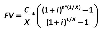 The sum of all payments on it - this is the same geometric progression:  []