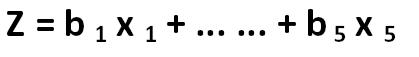 Edward Altman proposed a regression equation  whose general form is:  [Edward Altman]