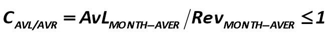 For example, assuming that the ratio of the average value of liabilities  to be paid to the average value of sales revenue (CAVL/AVR) must be less than 1: [Alexander Shemetev]