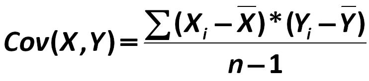 In the information-atomic approach, the covariance is calculated as follows:  [Prominent advocates of this approach to the analysis are the John E. Hanke, Artur G. Reitsch,  Dean W. Wichern, V.P. Nosco (Moscow State University), K. Dougerti, A. Aivazian, V. Mkhitaryan  and others. ]