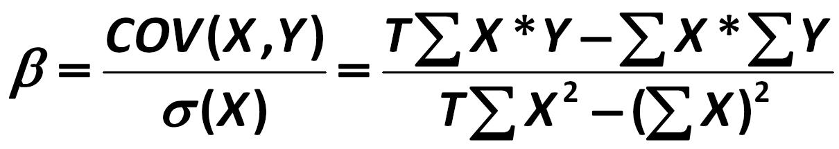 The ? coefficient is calculated on the basis of statistical data. In this case, we  consider a stock market for a relatively long period. Then, the ? coefficient is  calculated as follows: [William F. Sharpe]