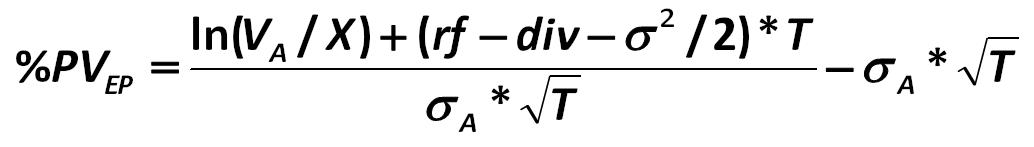 A (%PVEP) would be equal to:  [Black-Scholes-Merton]