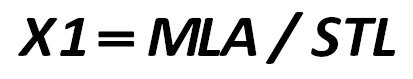 X1 - this is a quotient: the most liquid assets (MLA) to the sum of short- term borrowings (STL): [Hatem Ben-Ameur, Bouafi Hind, Pierre Rostan, Raymond Theoret, Samir  Trabelsi]