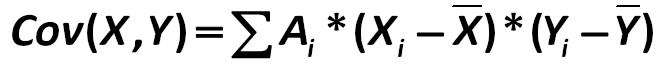 The covariance is calculated as follows: []