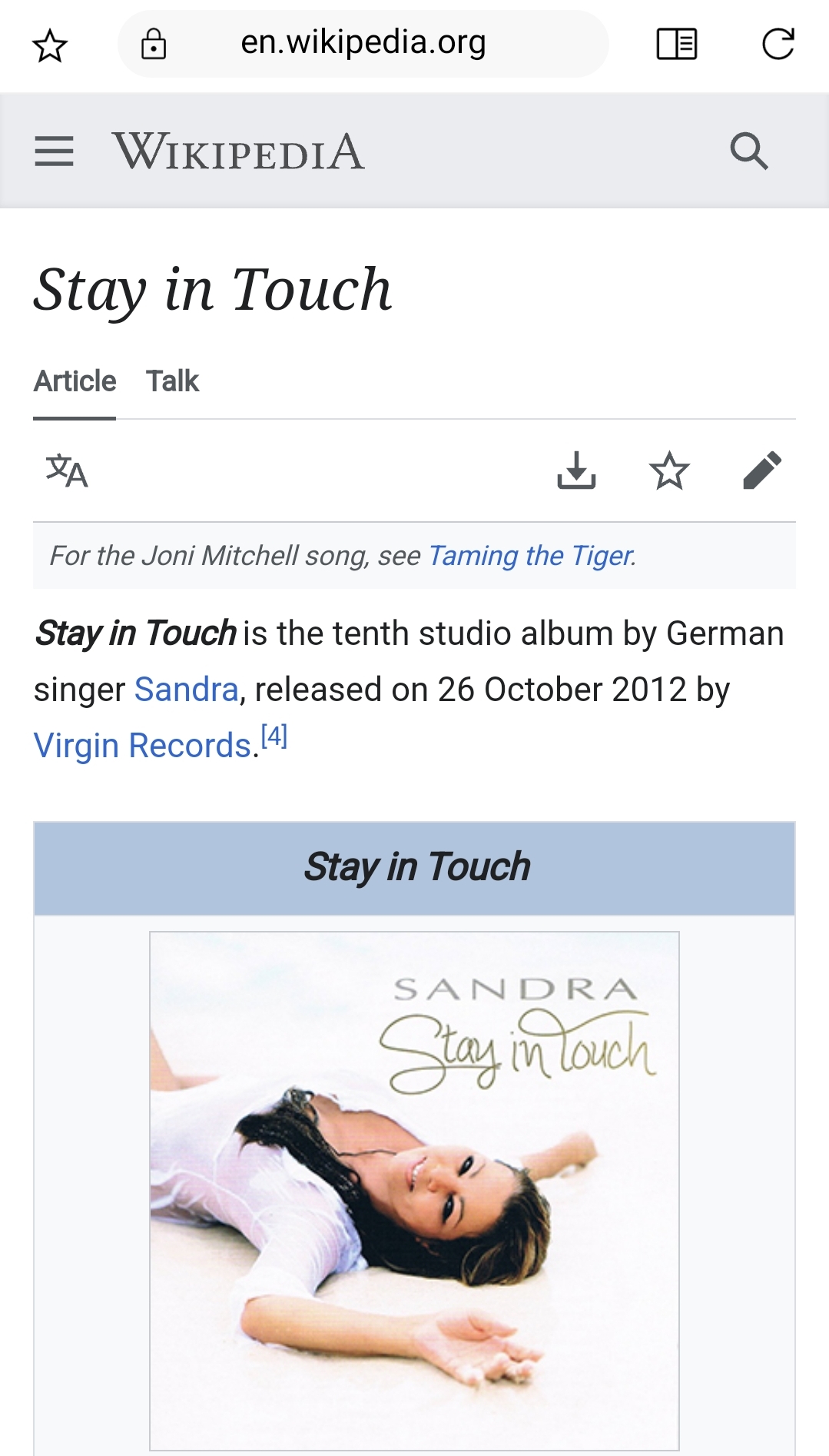 Stay in touch, dear Sandra Ann Lauer [ ]